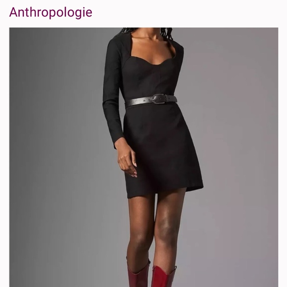Black Anthropologie Sweetheart Slim mini dress